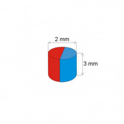 Magnes neodymowy – walec śr.2x3 N 180 °C, VMM5UH-N35UH