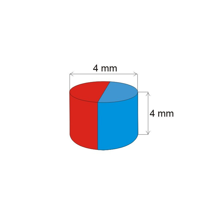Magnes neodymowy – walec śr.4x4 N 150 °C, VMM4SH
