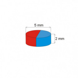 Magnes neodymowy – walec śr.5x2 N 120 °C, VMM4H-N35H