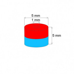 Magnes neodymowy – pierścień śr.5x śr.1x5 Z 80 °C, VMM4-N30