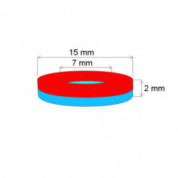 Magnes neodymowy – pierścień śr.15,5x śr.7x2 N 120 °C, VMM4H-N35H