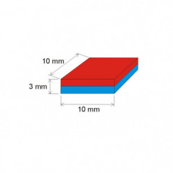Magnes neodymowy – prostopadłościan 10x10x3 N 150 °C, VMM7SH-N42SH