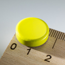 Okrągły kolorowy magnes śr.16x5 – żółty