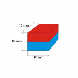 Magnes neodymowy – prostopadłościan 10x10x10 N 80 °C, VMM7-N42