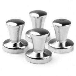 Magnesy w metalowej obudowie – srebrne - mini -  zestaw 4 szt