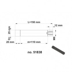 Pręt magnetyczny - NdFeB śr.25, l_150 mm