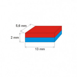 Magnes neodymowy – prostopadłościan 13x5,6x2 P 180 °C, VMM5UH-N35UH