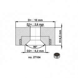 Soczewka magnetyczna śr.10 wysokość 4,5 mm z otworem na śruby z łbem stożkowym o śr. 2,6