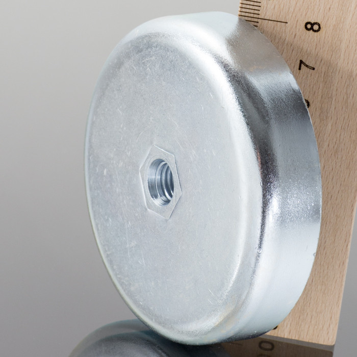 Soczewka magnetyczna śr.80 x wysokość 18 mm z gwintem wewnętrznym M10