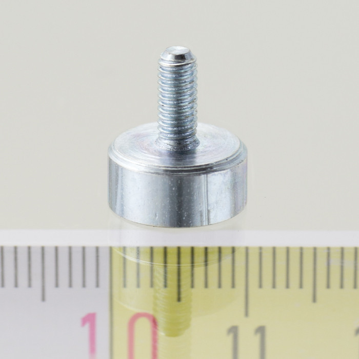 Soczewka magnetyczna śr.10 x wysokość 4,5 mm z gwintem zewnętrznym M3, długość gwintu 7 mm