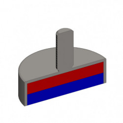 Soczewka magnetyczna śr.16 x wysokość 4,5 mm z gwintem zewnętrznym M3, długość gwintu 7 mm
