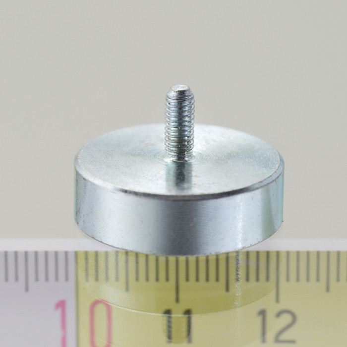 Soczewka magnetyczna śr.20 x wysokość 6 mm z gwintem zewnętrznym M3, długość gwintu 7 mm