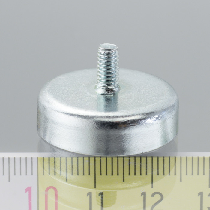 Soczewka magnetyczna śr.25 x wysokość 7 mm z gwintem zewnętrznym M4, długość gwintu 8 mm