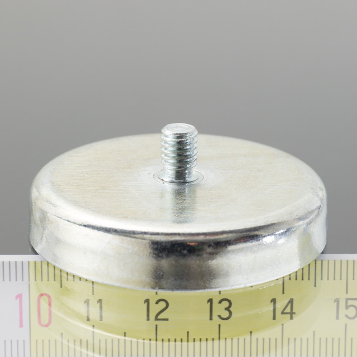 Soczewka magnetyczna śr.47 x wysokość 17 mm z gwintem zewnętrznym M6, długość gwintu 8 mm