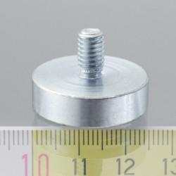 Soczewka magnetyczna śr.25 x wysokość 7 mm z gwintem zewnętrznym M6, długość gwintu 10 mm