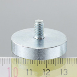 Soczewka magnetyczna śr.32 x wysokość 7 mm z gwintem zewnętrznym M6, długość gwintu 10 mm