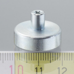 Soczewka magnetyczna śr.20 x wysokość 6 mm z gwintem wewnętrznym M3, długość gwintu 7 mm