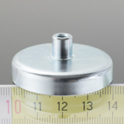 Soczewka magnetyczna śr.40 x wysokość 8 mm z gwintem wewnętrznym M4, długość gwintu 8 mm