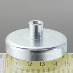 Soczewka magnetyczna śr.50 x wysokość 10 mm z gwintem wewnętrznym M6, długość gwintu 12 mm