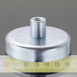 Soczewka magnetyczna śr.63 x wysokość 14 mm z gwintem wewnętrznym M8, długość gwintu 16 mm