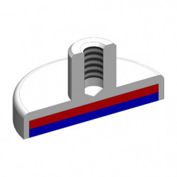 Soczewka magnetyczna śr.16 x wysokość 4,5 mm z gwintem wewnętrznym M4, długość gwintu 7 mm,  SmCo magnes