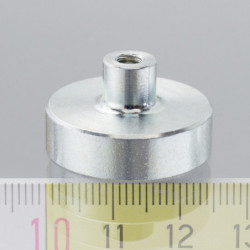 Soczewka magnetyczna śr.25 x wysokość 7 mm z gwintem wewnętrznym M4, długość gwintu 7 mm, SmCo magnes