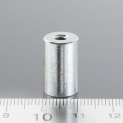 Soczewka magnetyczna - walec śr.10 x wysokość 16 mm z gwintem wewnętrznym M4, długość gwintu 7 mm