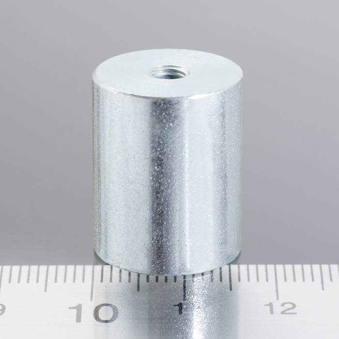 Soczewka magnetyczna - walec śr.16 x wysokość 20 mm z gwintem wewnętrznym M4, długość gwintu 7 mm