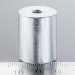 Soczewka magnetyczna - walec śr.20 x wysokość 25 mm z gwintem wewnętrznym M6, długość gwintu 9 mm