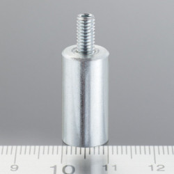 Soczewka magnetyczna - walec śr.10 x wysokość 20 mm z gwintem zewnętrznym M4, długość gwintu 8 mm