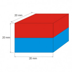 Magnes neodymowy – prostopadłościan 20x20x20 N 80 °C, VMM4-N35