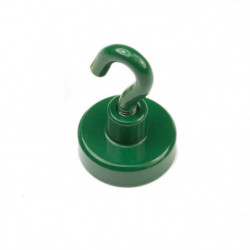 Soczewka magnetyczna z hakiem (haczyk magnetyczny) śr. 20 N zieloną