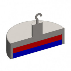 Soczewka magnetyczna z hakiem śr. 43x12,5 mm