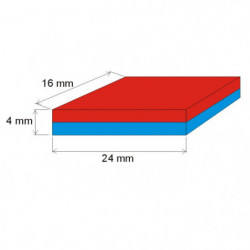 Magnes neodymowy – prostopadłościan 24x16x4 N 80 °C, VMM4-N35