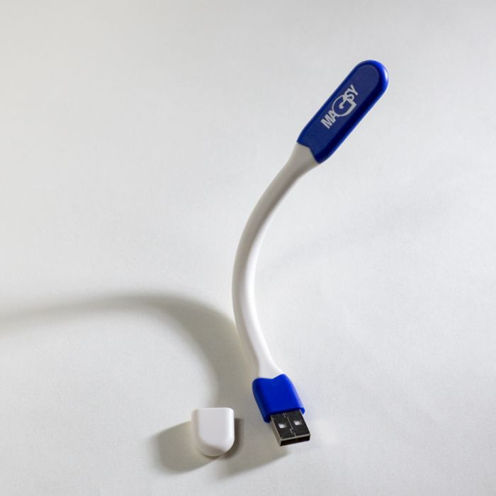 Zginana lampa LED do notebooku z wejściem USB ciemnoniebieska