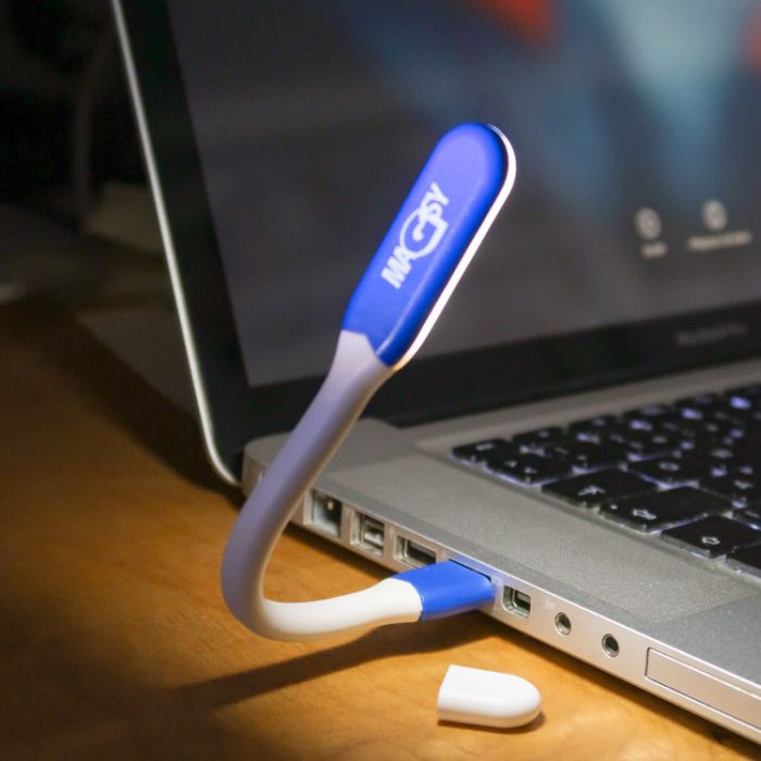 Zginana lampa LED do notebooku z wejściem USB ciemnoniebieska