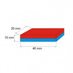 Magnes neodymowy – prostopadłościan 40x20x10 N 80 °C, VMM10-N50