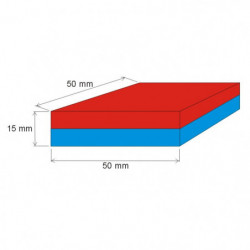 Magnes neodymowy – prostopadłościan 50x50x15 N 80 °C, VMM4-N35
