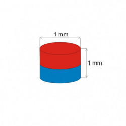Magnes neodymowy – walec śr.1x1 N 80 °C, VMM7-N42
