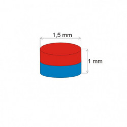Magnes neodymowy – walec śr.1,5x1 N 150 °C, VMM8SH-N45SH