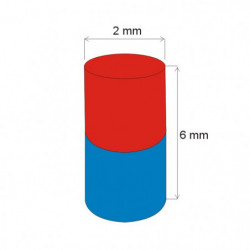 Magnes neodymowy – walec śr.2x6 N 80 °C, VMM4-N35