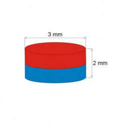 Magnes neodymowy – walec śr.3x2 N 80 °C, VMM4-N30