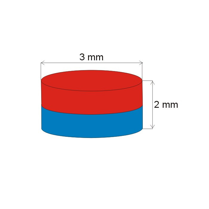 Magnes neodymowy – walec śr.3x2 N 80 °C, VMM4-N30