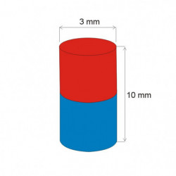 Magnes neodymowy – walec śr.3x10 N 80 °C, VMM4-N35