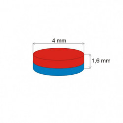 Magnes neodymowy – walec śr.4x1,6 N 80 °C, VMM10-N50