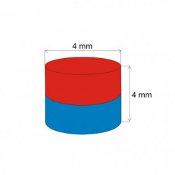 Magnes neodymowy – walec śr.4x4 N 80 °C, VMM5-N38