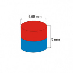 Magnes neodymowy – walec śr.4,95x5 N 80 °C, VMM4-N35