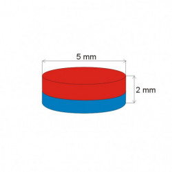 Magnes neodymowy – walec śr.5x2 N 80 °C, VMM4-N35