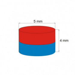 Magnes neodymowy – walec śr.5x4 N 80 °C, VMM4-N35