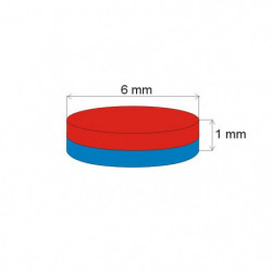 Magnes neodymowy – walec śr.6x1 E 80 °C, VMM10-N50